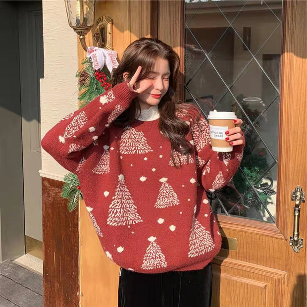 Red Warm Sweater Women