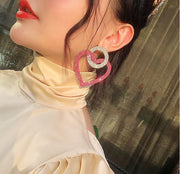 Fashion peach Heart-Earings-Green,Pink