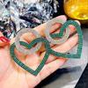 Fashion peach Heart-Earings-Green,Pink