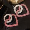 Fashion peach Heart-Earings-Green,Pink