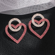 Fashion peach Heart-Earings-Green,Pink