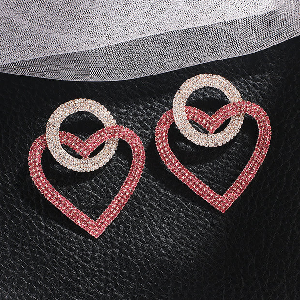 Fashion peach Heart-Earings-Green,Pink
