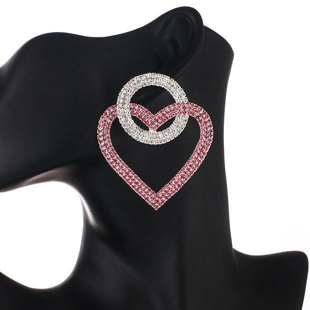 Fashion peach Heart-Earings-Green,Pink
