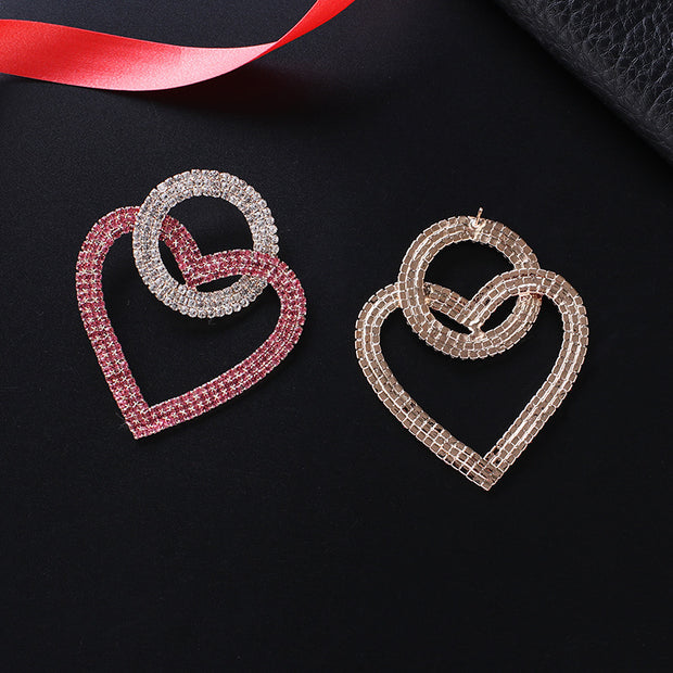 Fashion peach Heart-Earings-Green,Pink
