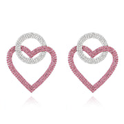 Fashion peach Heart-Earings-Green,Pink