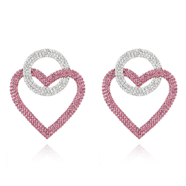 Fashion peach Heart-Earings-Green,Pink