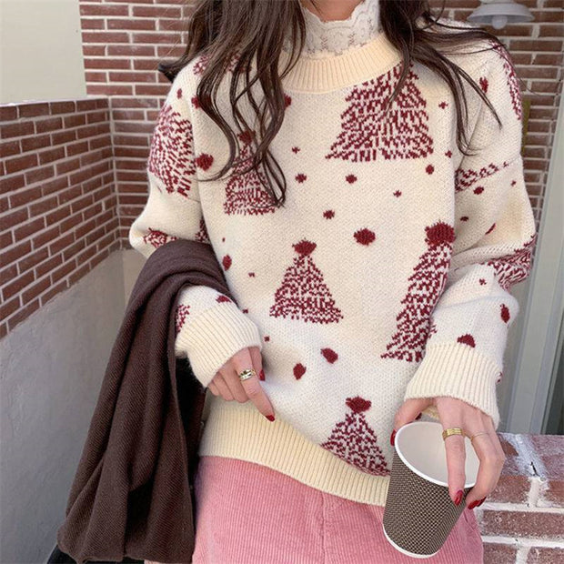 Red Warm Sweater Women