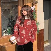 Red Warm Sweater Women