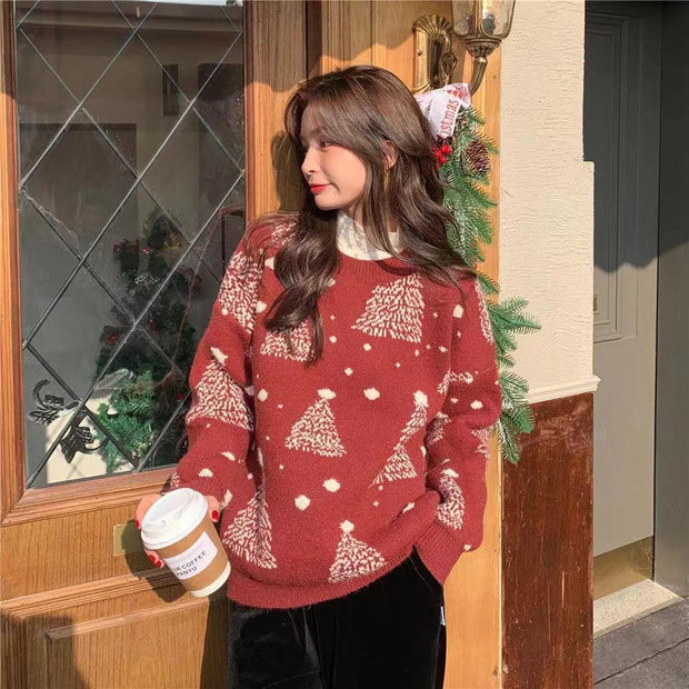 Red Warm Sweater Women