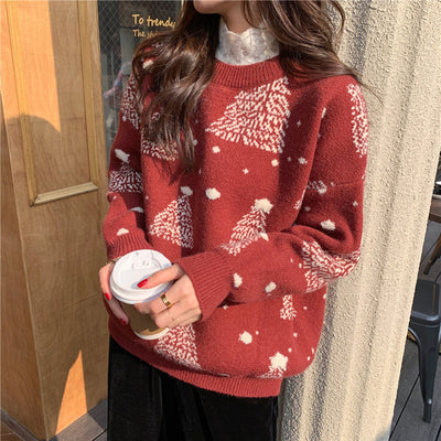 Red Warm Sweater Women
